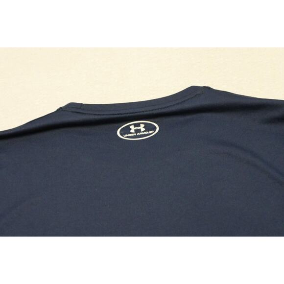 Under Armour Gym Shirt HeatGear Dark Blue Short Sleeve Athletic Mens Large - Picture 8 of 8